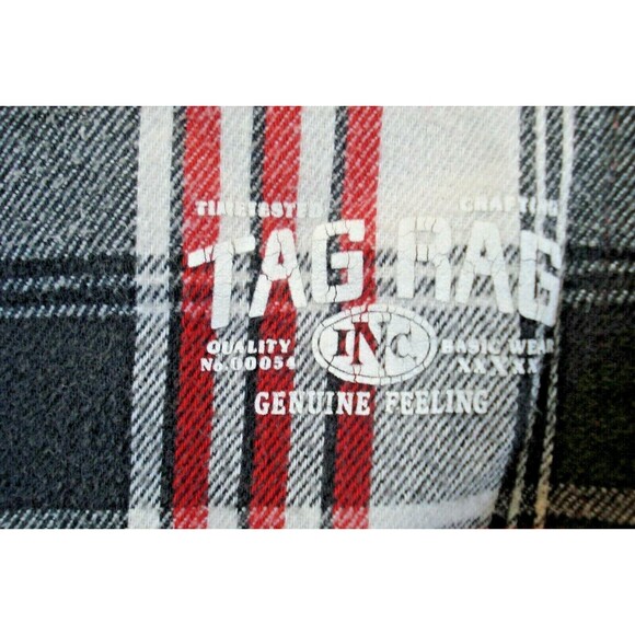 Tag Rag Hoodie Shirt Jacket Vintage Red Plaid Rare Made In USA Mens Size M - Picture 4 of 7